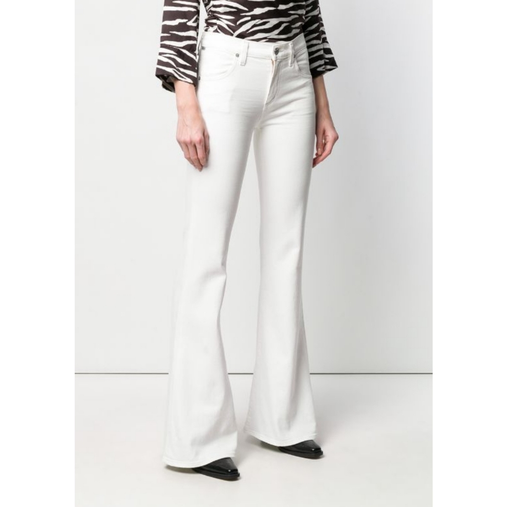 Citizens of Humanity Chloe Mid Rise Super Flare Jeans White 26